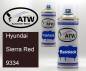 Preview: Hyundai, Sierra Red, 9334: 400ml Sprühdose + 400ml Klarlack - Set, von ATW Autoteile West.